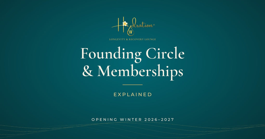 Hidration logo with text Founding Circle and Memberships Explained, Opening Winter 2026-2027 on teal