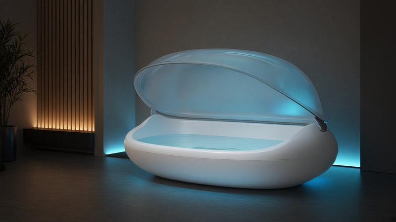 Quiet spa room prepared for a float session