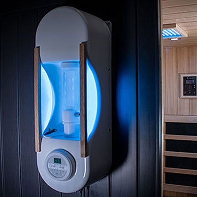 HaloSauna halogenerator that releases dry salt into the cabin
